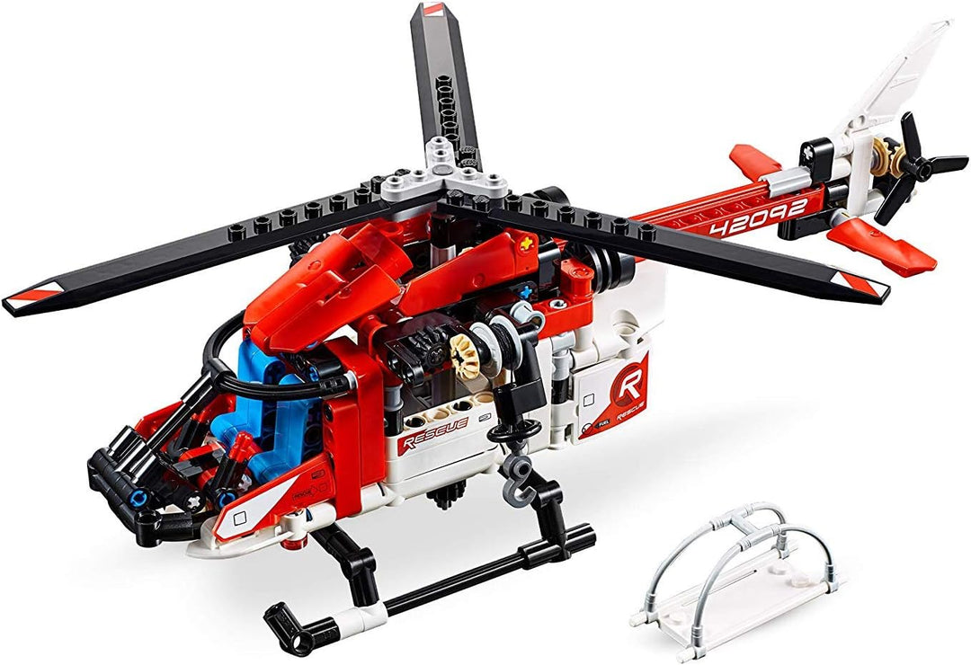 Lego 42092 Technic Rettungshubschrauber Bauset, 2-in-1 Flugzeug Spielzeug für Jungen und Mädchen ab