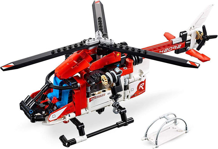 Lego 42092 Technic Rettungshubschrauber Bauset, 2-in-1 Flugzeug Spielzeug für Jungen und Mädchen ab