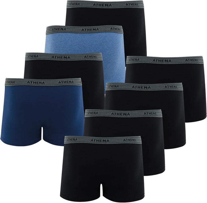 Athena Herren Promo Basic Coton Boxershorts (8er Pack) S Mehrfarbig (Noir/Noir/Noir/Noir/Bleu/Noir/B