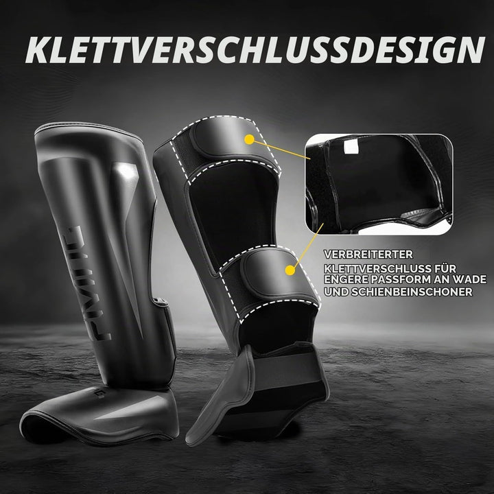FIVING MMA Kampfsport Schienbeinschützer – gepolsterte, verstellbare Thai Boxschienbeinschützer, mit