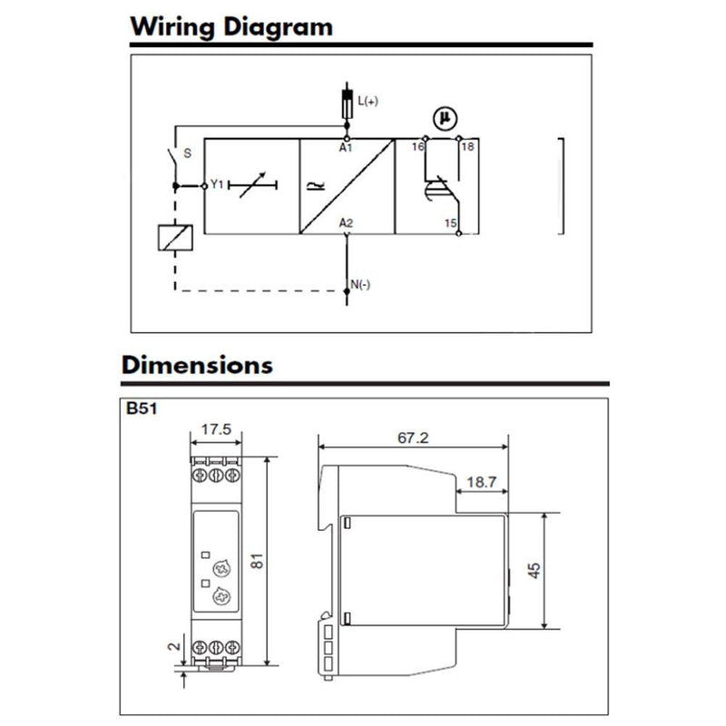 Zeitrelais,Time Relay DC 24V & AC 24-240V Mehrspannungs Zeitrelais Verzögerungsschalter AUS mit 7 Fu