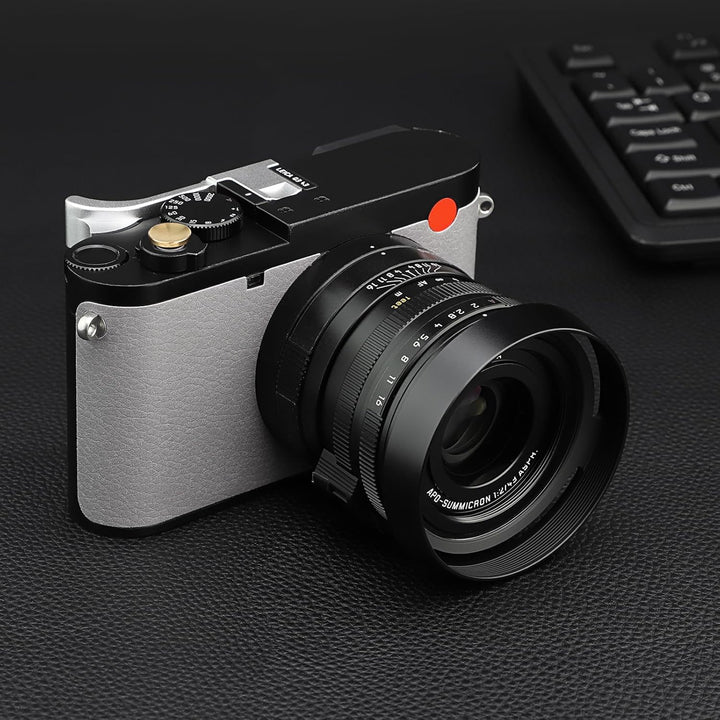 Haoge LH-LQ Gegenlichtblende aus Metall mit Deckel für Leica Q Q2 Q-P QP Typ 116 Typ116 Kamera schwa