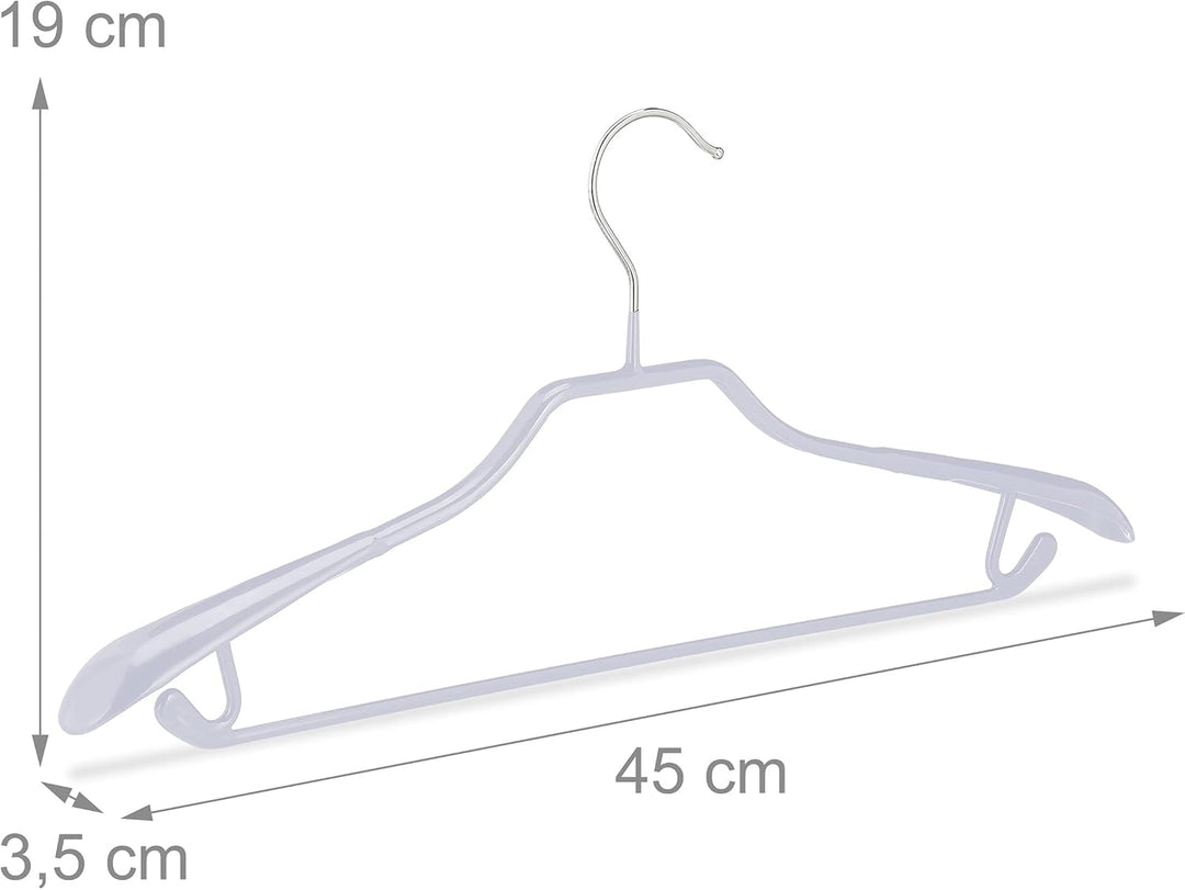 50 x Anzugbügel, breite Schulterauflage, rutschfest gummiert, Kostümbügel, Hosenstange, Haken, Kleid