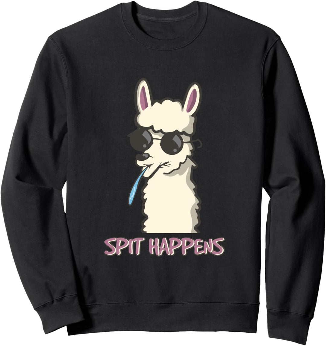 Spit Happens Lustiges Lama Sweatshirt