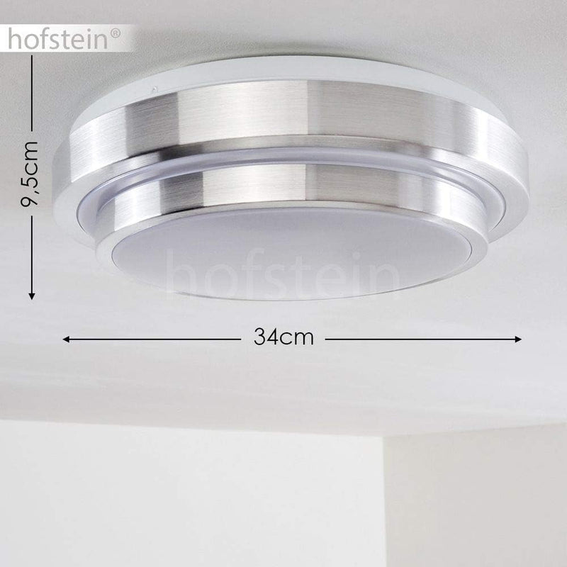 LED Deckenleuchte Sora, runde Deckenlampe aus Metall in Aluminium gebürstet, 2-stöckig, 18 Watt, Lic