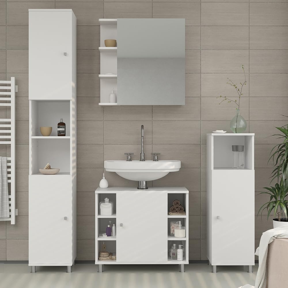 Vicco Bad Spiegelschrank Fynn, Weiss, 62 x 64 cm Weiss 62 x 64 cm, Weiss 62 x 64 cm