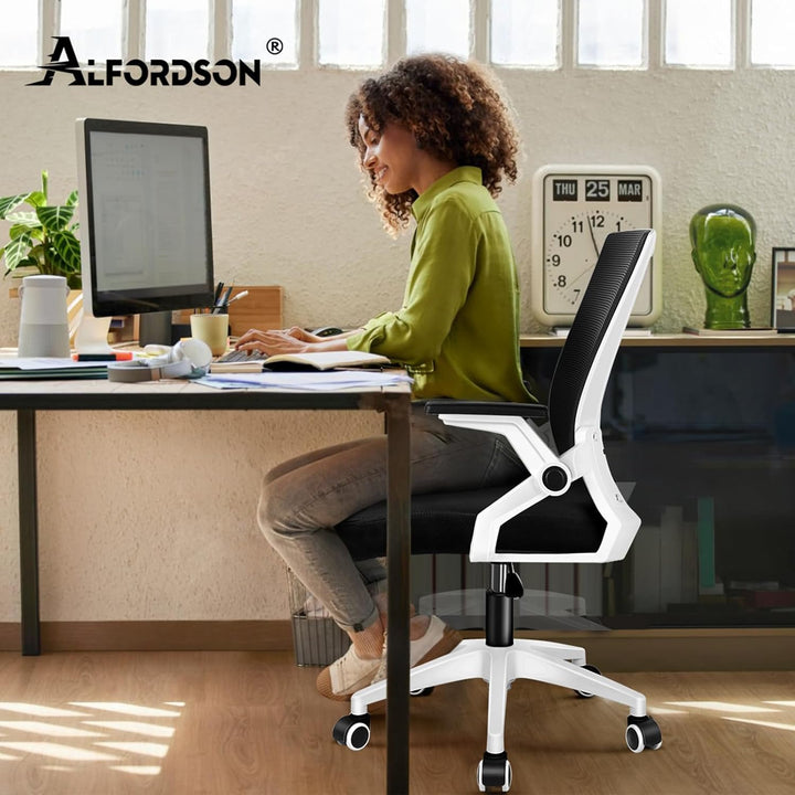 ALFORDSON Bürodrehstuhl, Hochlehner Netzstoff Gaming Sitz, Ergonomische Verstellbare Bequeme Armlehn