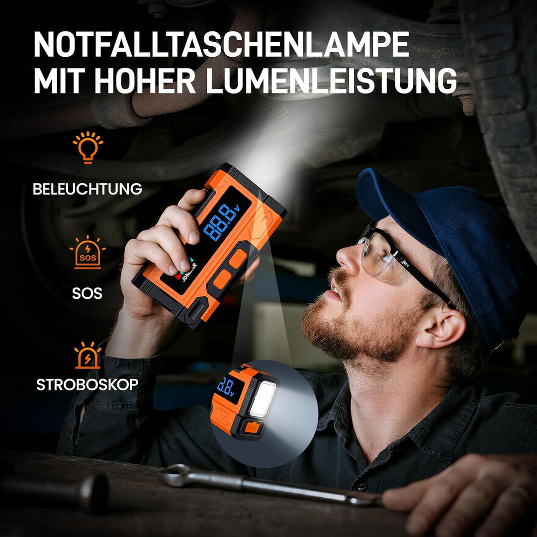 JDMCAR Starthilfe Powerbank für Pkw 9000 A, Starter Powerbank Pastellorange, Pastellorange