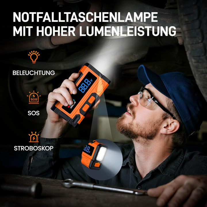 JDMCAR Starthilfe Powerbank für Pkw 9000 A, Starter Powerbank Pastellorange, Pastellorange