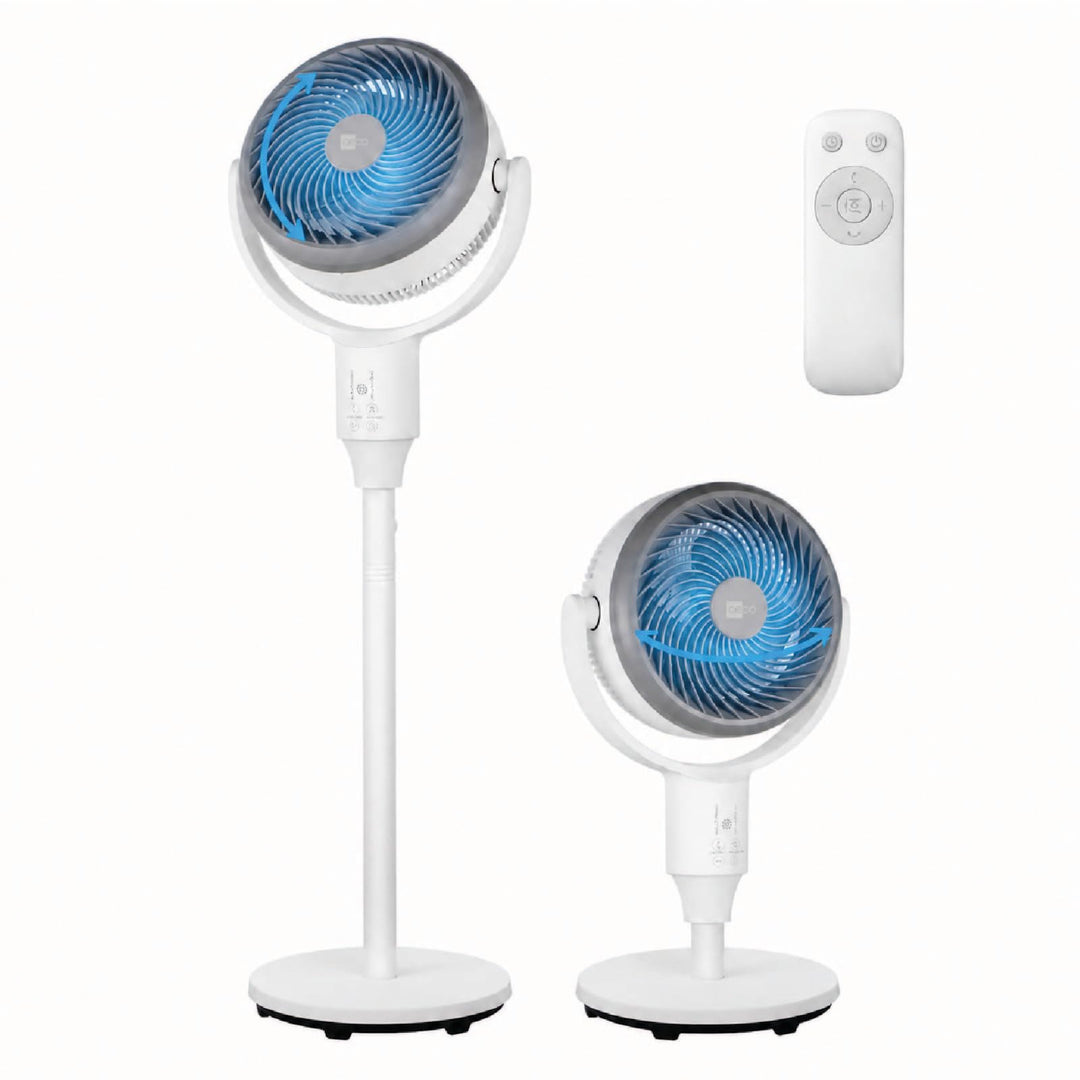 aeco AirX Duo 2in1 Tischventilator & Standventilator mit Fernbedienung | 61-118 cm Höhe | 135° + 85°