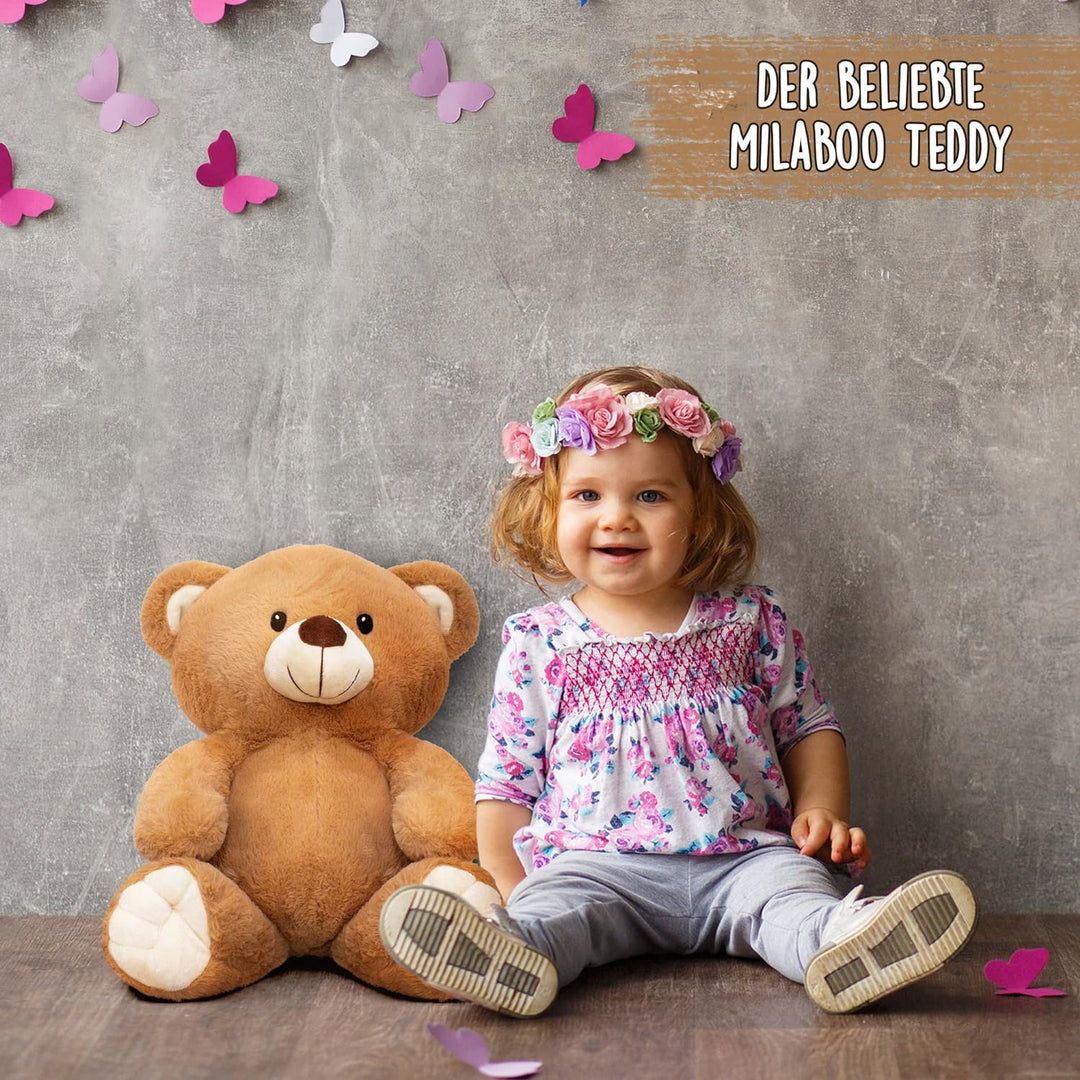MilaBoo® Kleine Vintage Windeltorte Mädchen mit grossem Teddybär I Liebevolles Geschenk zur Geburt I