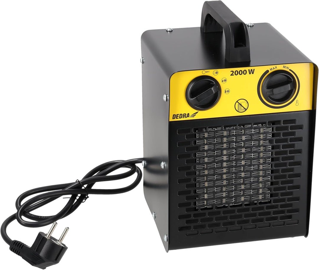 DEDRA Elektrische Heizung Heizfläche 20 m² – Quadratische 2,0 kW, keramisch PTC-Heizelement, für gut