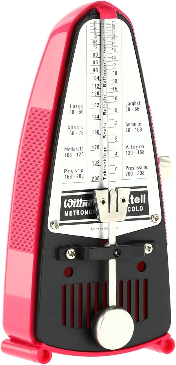 Wittner Metronom 830 361 Kunststoffgehäuse ohne Glocke Taktell Piccolo dunkelrosa dunkelrosa Single,