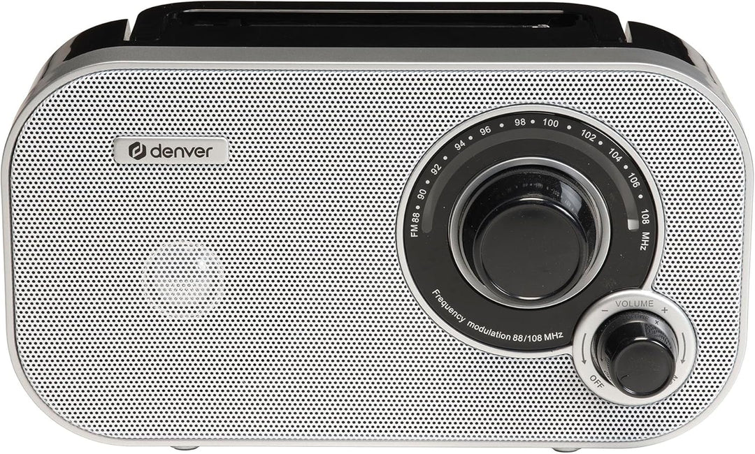 Denver TR-51 UKW-Radio mit analogem Tuning, Weiss, Weiss