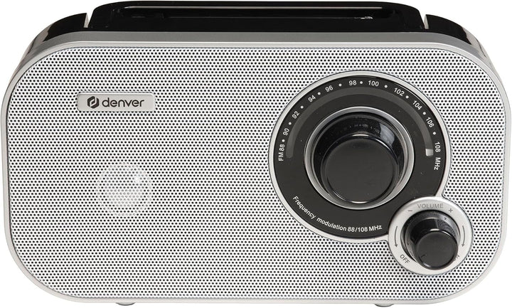 Denver TR-51 UKW-Radio mit analogem Tuning, Weiss, Weiss