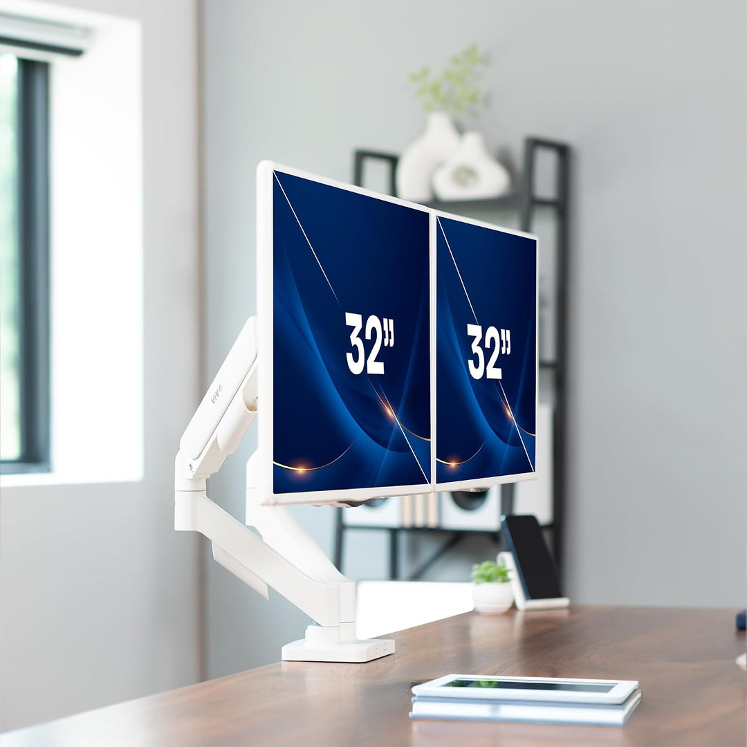 VIVO STAND-V002OW Dual-Monitor bis zu 81,3 cm (32 Zoll) und 9 kg pro Bildschirm, mechanische Arm-Sch