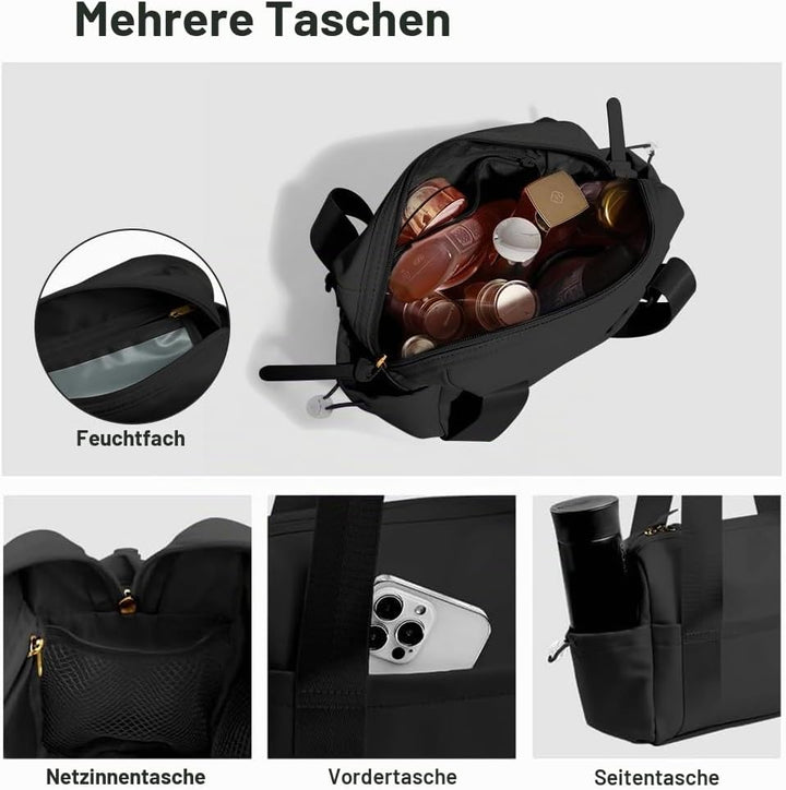 flintronic Sporttasche Damen Reisetasche, Wasserdicht Schwimmtasche Fitnesstasche mit Nassfach, Leic