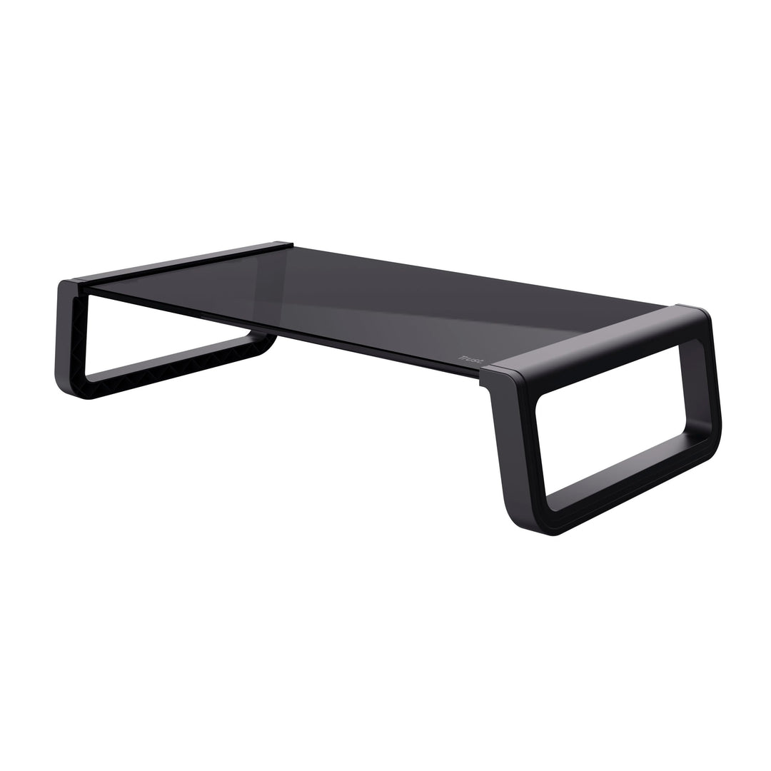 Trust Monta Monitorständer 41 x 22 x 10 cm, Bildschirmerhöhung aus Hartglas, Schreibtisch Monitorerh