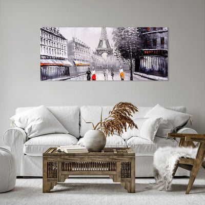 Wandbilder Dekoration Wohnzimmer Architektur Paris Eiffle Frankreich Bilder auf Leinwand 120x50cm Le