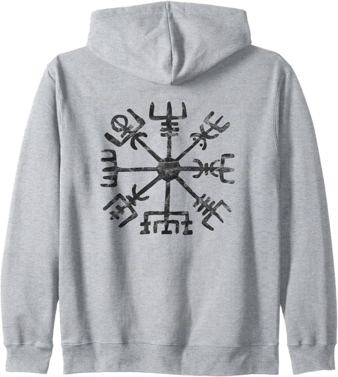 Vegvisir Wikinger Kompass Rune Schutz Symbol Kelten Nordisch Kapuzenjacke