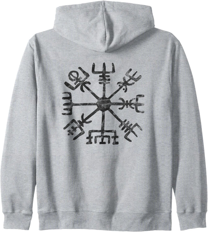 Vegvisir Wikinger Kompass Rune Schutz Symbol Kelten Nordisch Kapuzenjacke