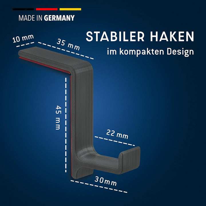 STEKIS Headset Halterung für Monitor &amp; Bildschirm – 10er Set Kopfhörer Haken (Small) – für schmale H