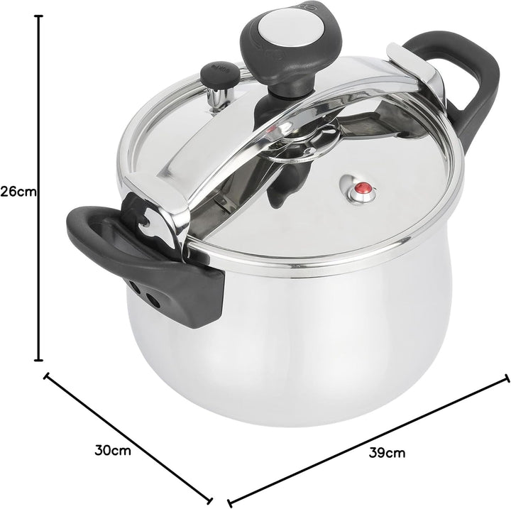 Jata Hogar OPC4 Schnellkochtopf, Silber, 8 Liter
