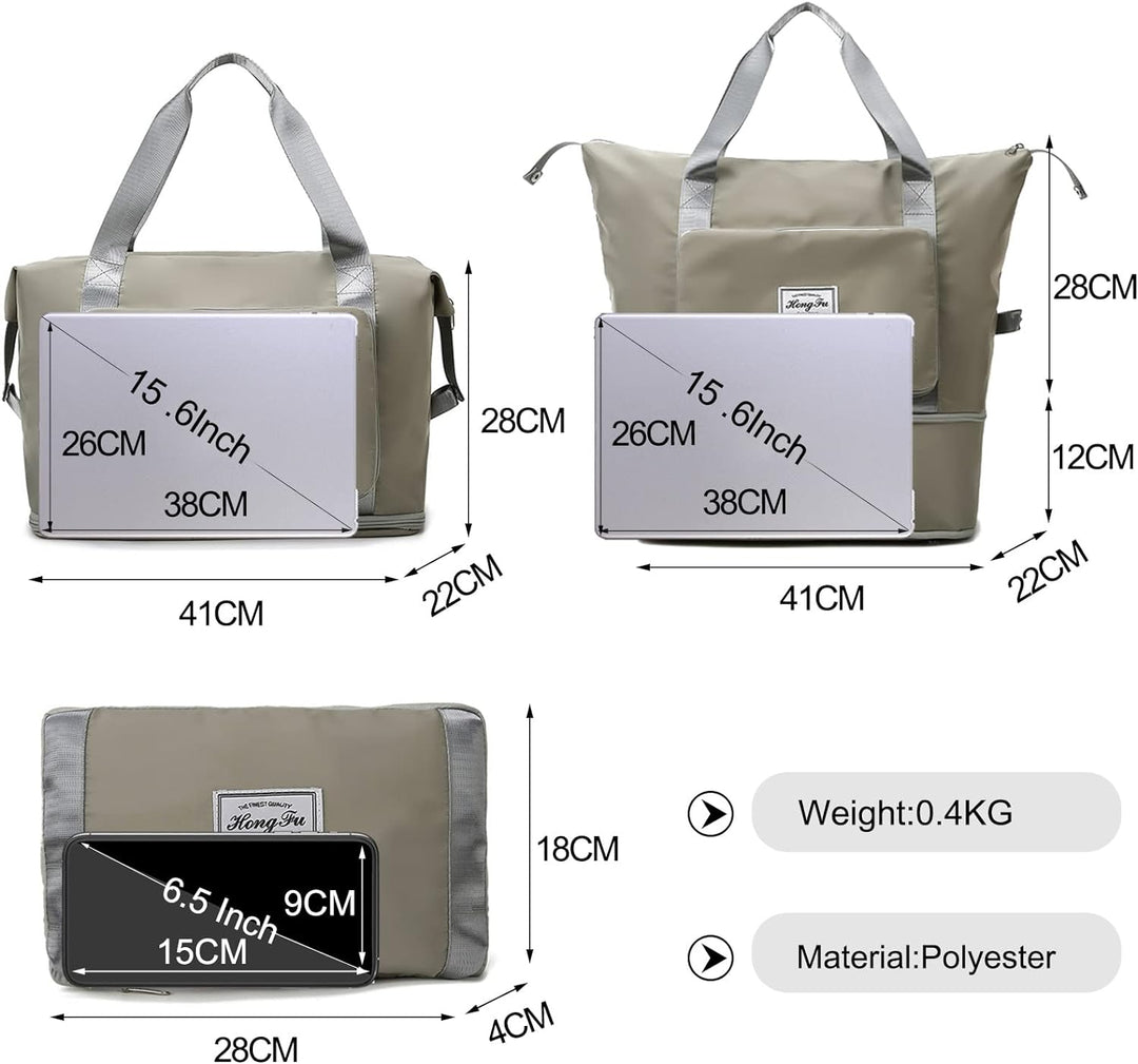FANDARE Reisetaschen Handgepäck Tasche Faltbare Sporttasche Übernachtung Tote Handtasche Damen Herre