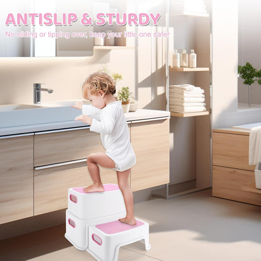 Tritthocker Kinder,Tritthocker für Kinder 2 Stufen,Robuster Hocker Zweistufiger Tritthocker für Bade