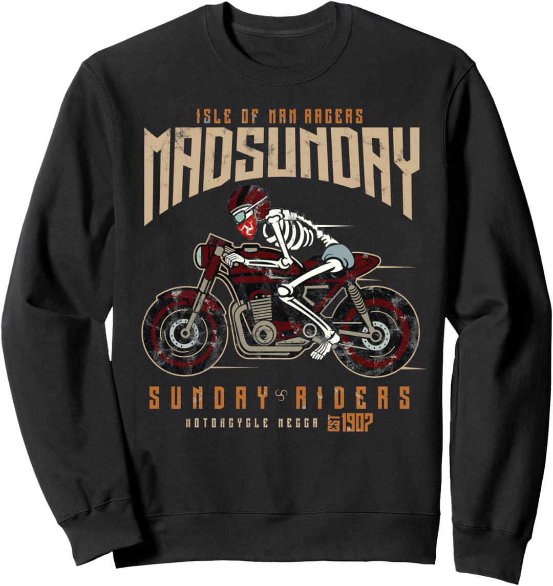 Mad Sunday Isle Of Man Motorradrennen Manx Biker Sweatshirt