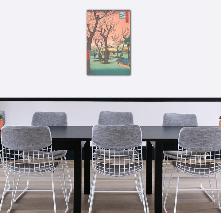 Printed Paintings Leinwand (60x80cm): Utagawa Hiroshige - Kamata no Baien Pflaumen-Garten in Kama 60