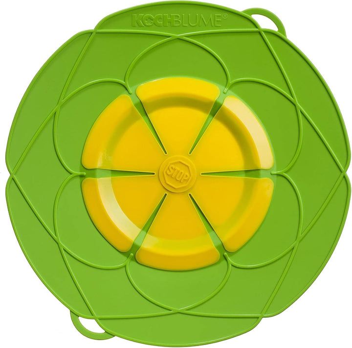 Kochblume das Original, Silikon Überkochschutz für Töpfe und Pfannen, Mikrowellen-Deckel, Spritzschu