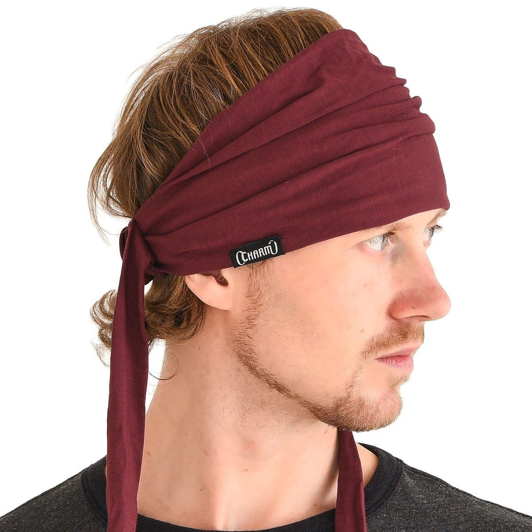 Stirnband Herren Bandana Kopftuch, Haarband Damen Wickeln Lange Dekorative Bänder, Schweissbänder Ja
