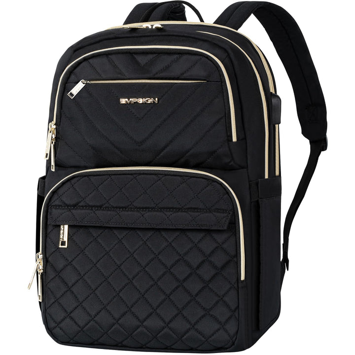 EMPSIGN Damen Rucksack, 15,6 Zoll Laptop Schultasche mit USB-Anschluss, Reiserucksack Wasserdichter