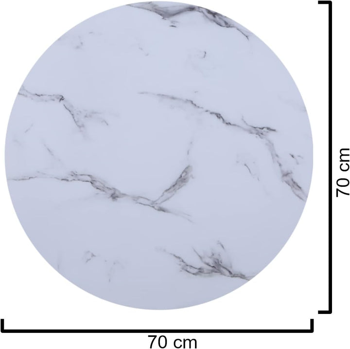CasaXXl Glasplatte für Kaminofen und Tischplatte in Ø70cm Marmor Optik, Schutzplatte mit 6mm ESG Sic