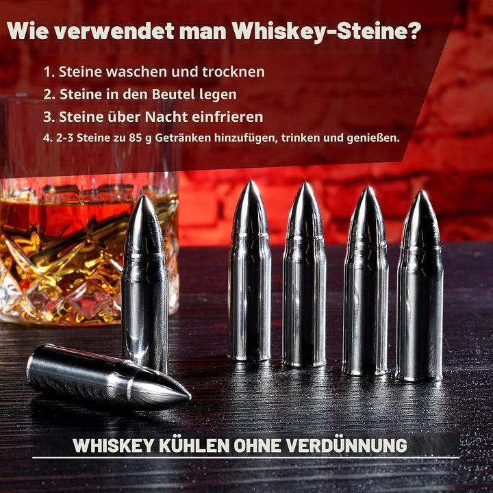 Whisky Gläser Set Ehemann- Whiskey Zubehör Set - 6 Whisky Steine - 2 Gläser, Zange & 2 Untersetzer 1