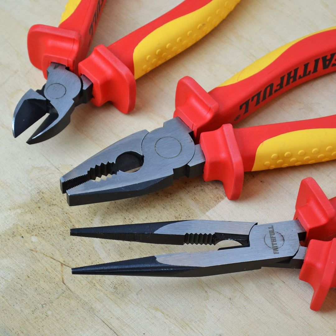 Faithfull Pliers Set with Pouch, 3 Piece, FAIPLVDESET, Clear, einheitsgrösse 1 Clear, 1 Clear