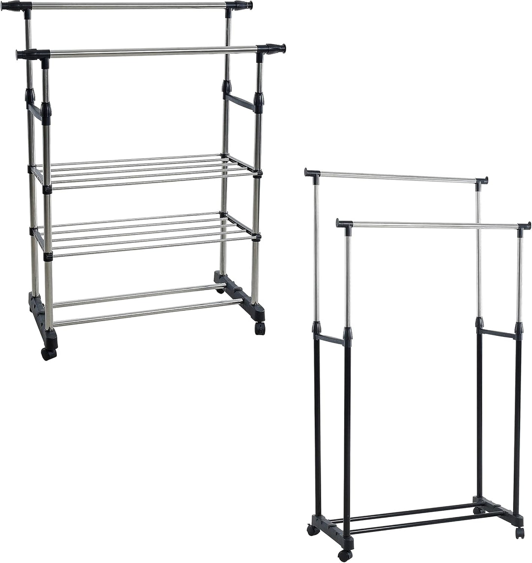 ESTEXO Garderobenständer Kleiderständer Kleiderstange Wäscheständer Rollenständer Rollgarderobe Meta