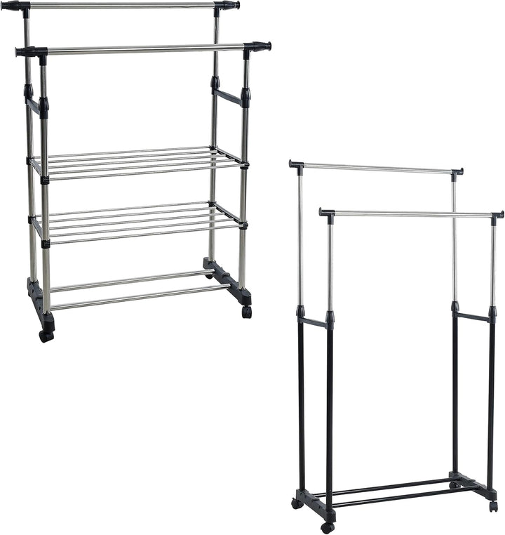 ESTEXO Garderobenständer Kleiderständer Kleiderstange Wäscheständer Rollenständer Rollgarderobe Meta