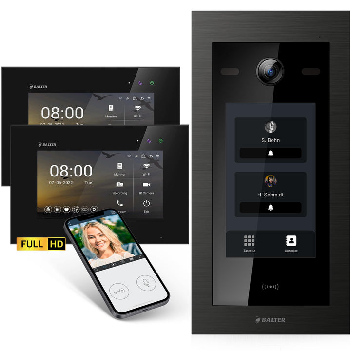 Balter EVO-HD Video Türsprechanlage mit Touchscreen Türstation, Video Türklingel, Smartphone App, 2