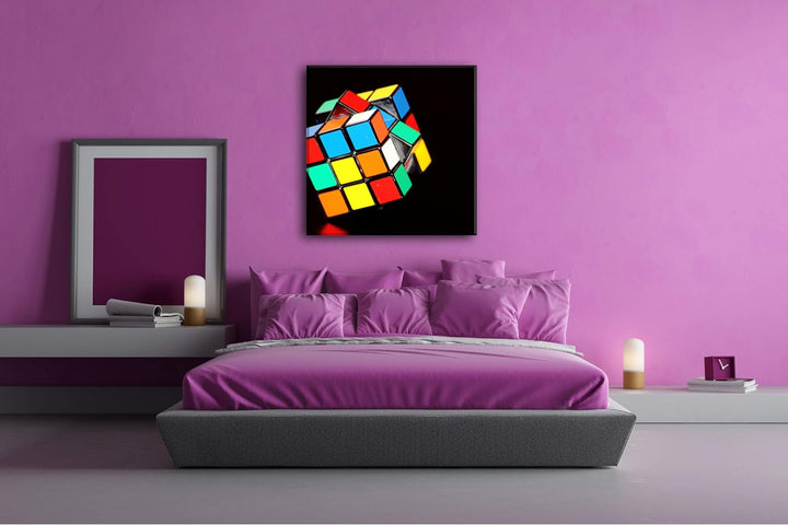 deyoli Dark fantastischer Zauberwürfel im Format: 60x60 als Leinwandbild, Motiv fertig gerahmt auf E