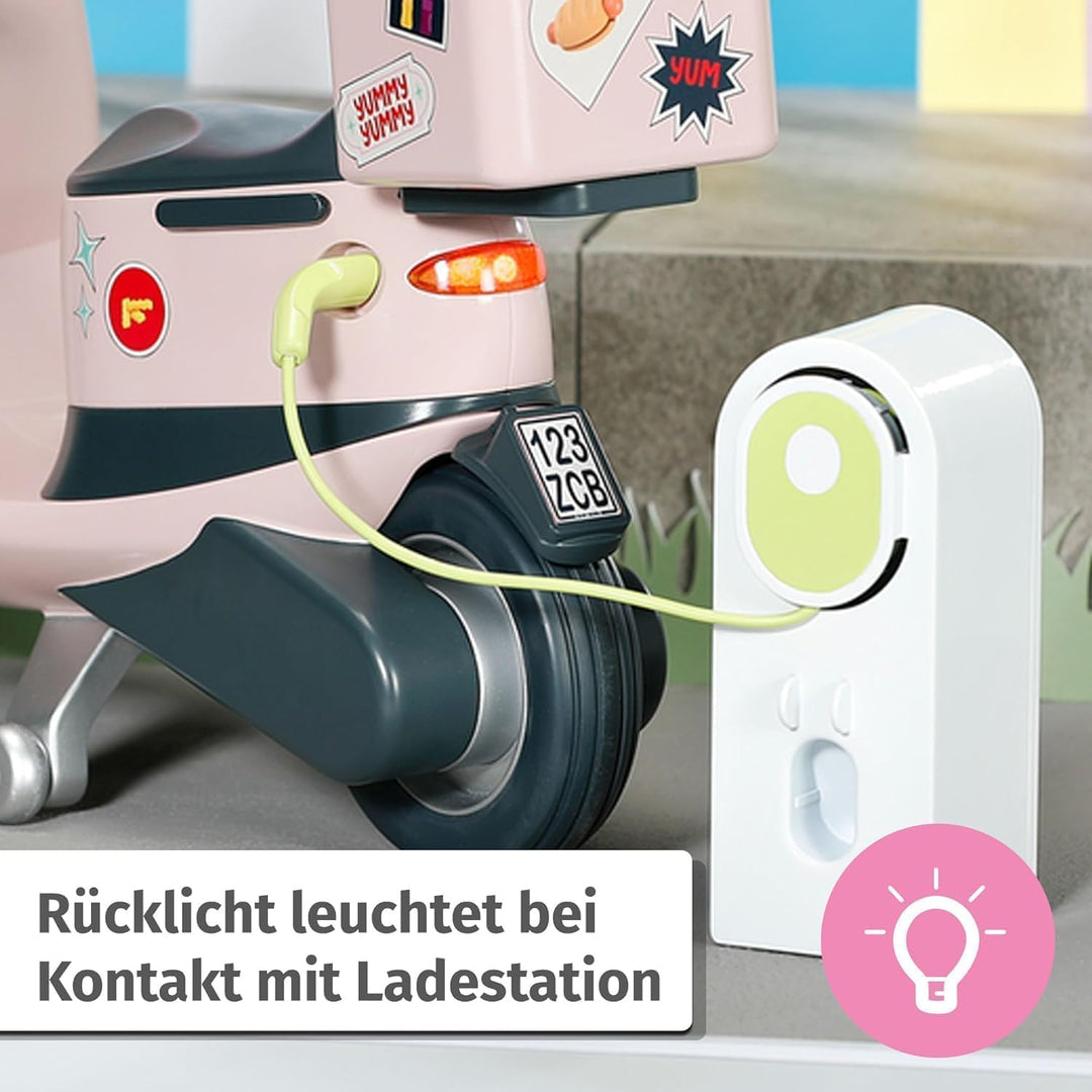 BABY born E-Scooter, Ferngesteuerter Roller mit Ladestation zum Aufladen Spielen, für 43cm Puppen, 8