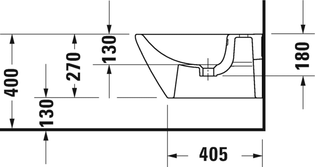 Duravit D-Neo Wand Bidet Weiss Hochglanz 540mm