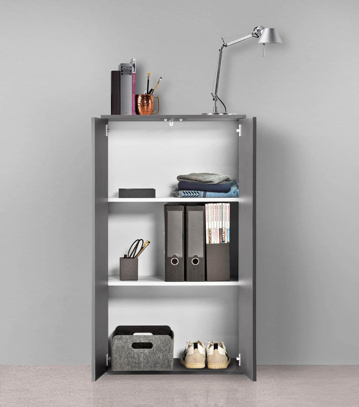 mokebo® Mehrzweckschrank 60 cm Breite 'Der Schlanke', schmaler Aktenschrank oder Haushaltsschrank in