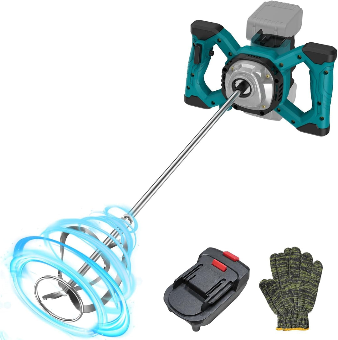IMAYCC Mörtelrührer, Zementmischer ohne Kabel für MAKITA &amp; DEWALT Akkus, Tragbarer Betonmischer, 21V