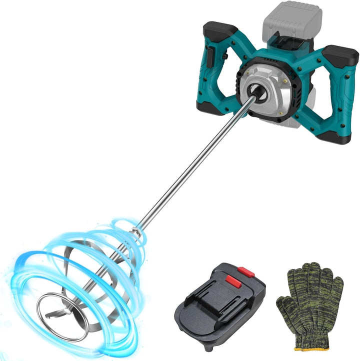 IMAYCC Mörtelrührer, Zementmischer ohne Kabel für MAKITA &amp; DEWALT Akkus, Tragbarer Betonmischer, 21V