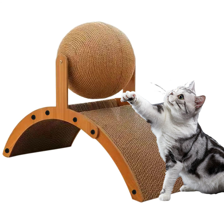 Kratzball Für Katzen - Kratzbrett - Interaktives Katzenspielzeug Mit Wellpappe Vertikaler Kratzbrett