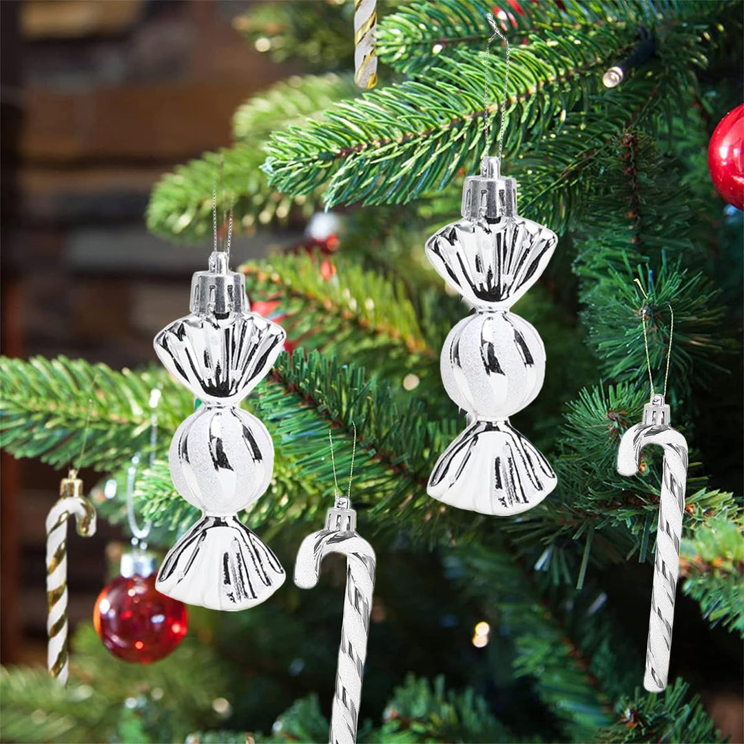 18 Stück Zuckerstangen Weihnachten Deko Weihnachtskugeln Zuckerstangen Deko Glitzer Weihnachtsbaumsc