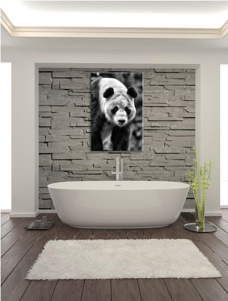 Pixxprint grosser Pandabär / 100x70cm Leinwandbild bespannt auf Holzrahmen/Wandbild Kunstdruck Dekor