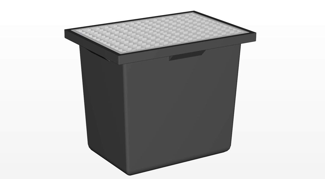 Bodenablauf Garagenschacht 65 Liter mit SYS-Kerbe für Quellfügenband, bauseitig, Sammelt das in der